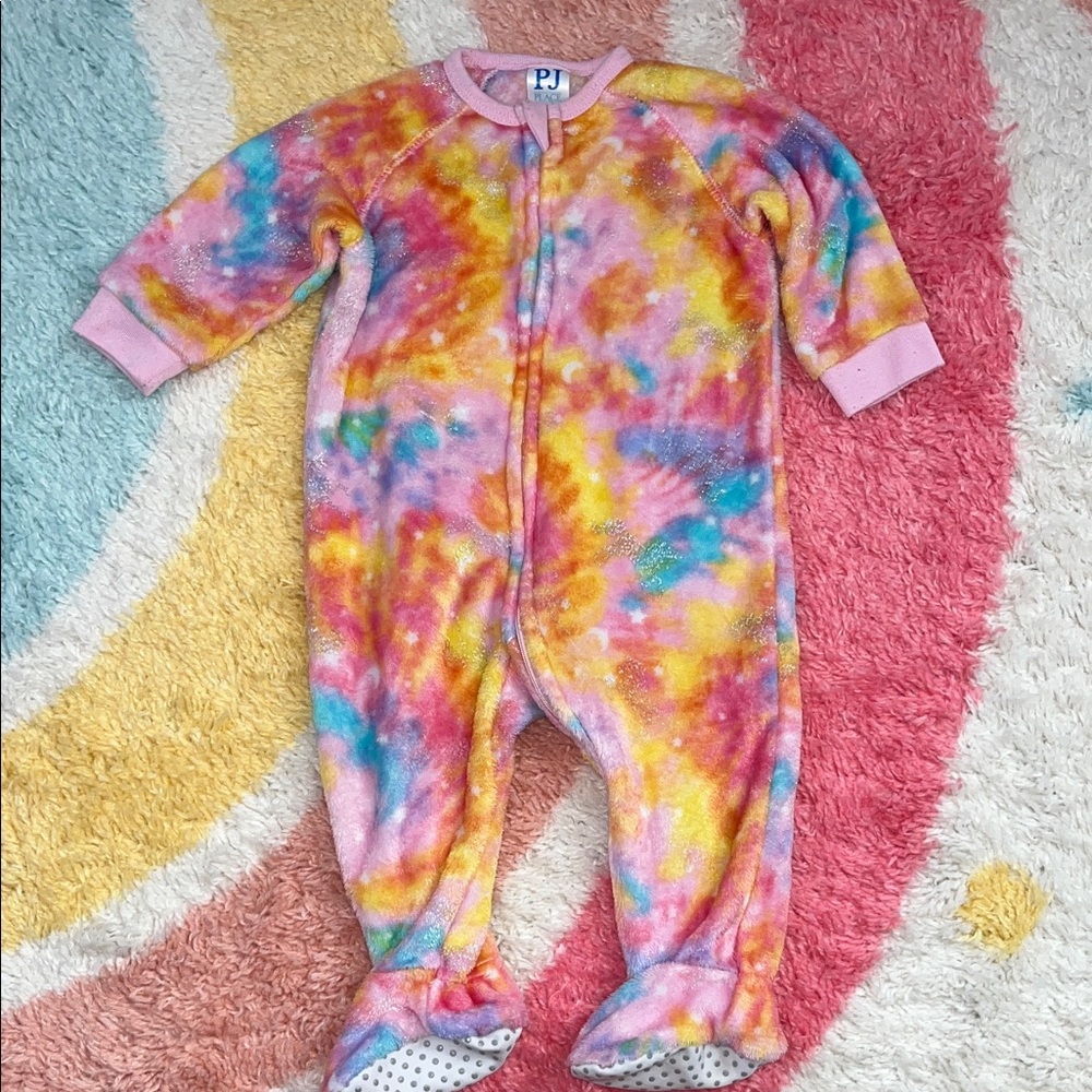 The Children's Place Colorful Tie-Dye Footie Pajama